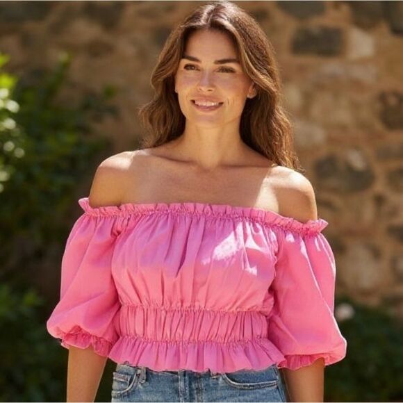 Zara Tops - New- Zara Pink Off-Shoulder Blouse
